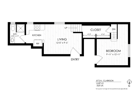 1 bedroom floorplan